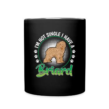 Briard not single Berger de Brie - Full Colour Mug - black - Front