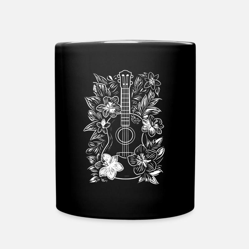 Ukulele Skizze - Tasse einfarbig - Schwarz