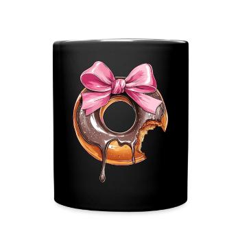 Kokette Schleife Donuts Krapfen Sprinkles Mädchen - Tasse einfarbig - Schwarz - Vorne