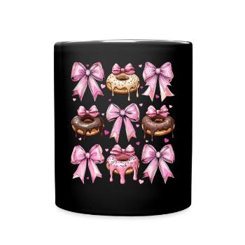Kokette Schleife Donuts Krapfen Sprinkles Mädchen - Tasse einfarbig - Schwarz - Vorne