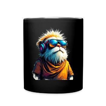 Dj Meerkat with Sunglasses T-Shirt - Full Colour Mug - black - Front