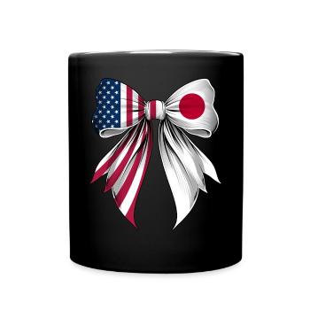 Coquette Bow Japan Roots Heritage Japanese - Full Colour Mug - black - Front