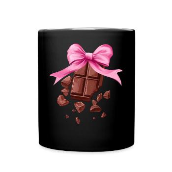 Flirtatious Bow Chocolate Chocolate Bar Girl Mom - Full Colour Mug - black - Front