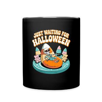 En attendant l’Halloween - Mug uni - noir - Devant