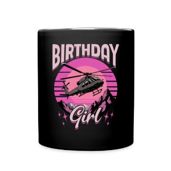 Helicopter funny Pilot - Tasse einfarbig - Schwarz - Vorne