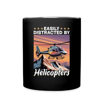 Helicopter funny Pilot - Full Colour Mug - black - Front
