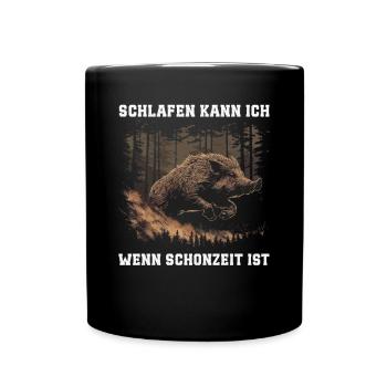 Hunter Gift Hunting License Passed Funny - Full Colour Mug - black - Front