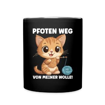 Funny Saying Crochet Knitting Wool Sewing - Full Colour Mug - black - Front