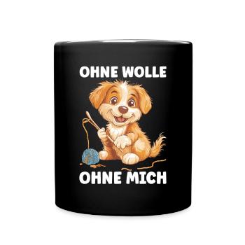 Funny Saying Crochet Knitting Wool Sewing - Full Colour Mug - black - Front