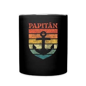 Dad Pun Captain Father's Day Papitän - Full Colour Mug - black - Front
