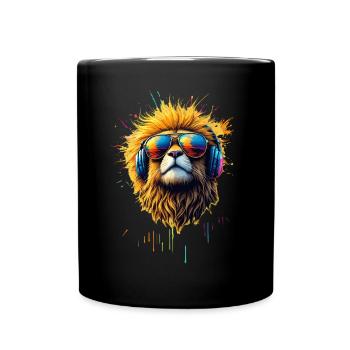 Dj Suricate chat avec lunettes de soleil T-Shirt - Mug uni - noir - Devant