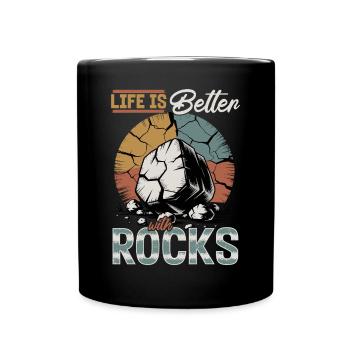 Rocks Geode Hunter Rock Collector Geology - Full Colour Mug - black - Front