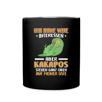 Kakapo interessiert mich Neuseeland Kakapo - Tasse einfarbig - Schwarz - Vorne