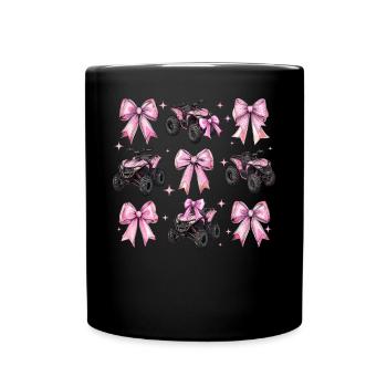 Coquette Bogen Atv Quad 4 Wheeler Mädchen Mama - Tasse einfarbig - Schwarz - Vorne