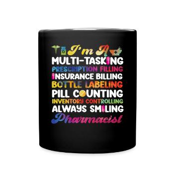 Pharmacy Tech Technician - Full Colour Mug - black - Front