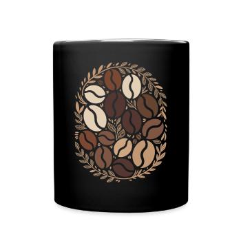 Café en grains L’élégance pour les amoureux - Mug uni - noir - Devant