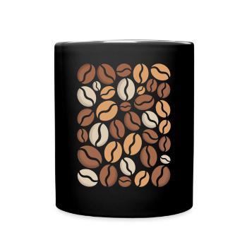 Amateur de motif de grains de café - Mug uni - noir - Devant