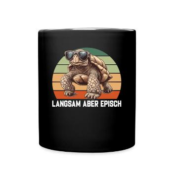 Turtle Lover Funny Saying - Full Colour Mug - black - Front