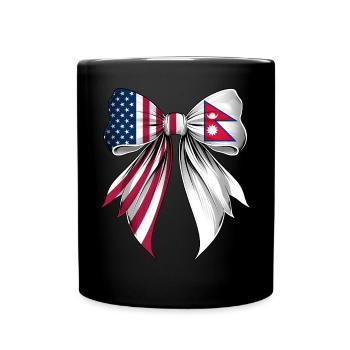 Coquette Bow Nepal Roots Heritage Nepali Pride - Full Colour Mug - black - Front