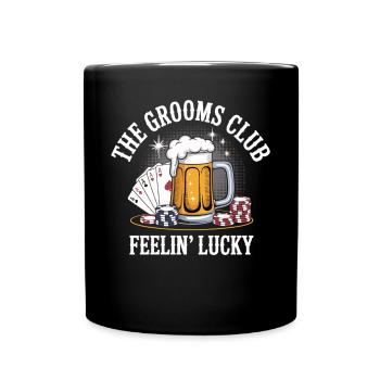 Junggesellenabschied Poker Bier Club JGA Männer - Tasse einfarbig - Schwarz - Vorne