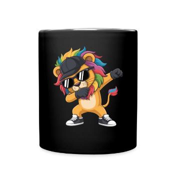 Dabbing Lion avec casquette – Kids Street Style - Mug uni - noir - Devant