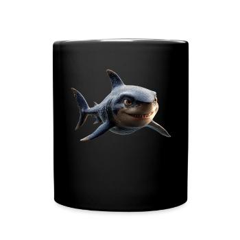 Shark Shark Tiger Shark Diver Cute Sharks Great White Shark - Full Colour Mug - black - Front