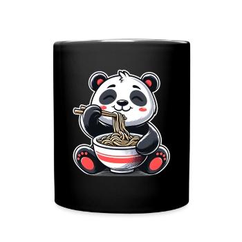 Cute Panda Ramen Japanese Noodles Animal Lovers - Full Colour Mug - black - Front
