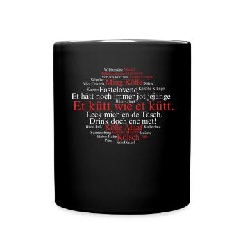 Cologne Kölsch Nuage de mots Carnaval de Cologne Alaaf Kölle - Mug uni - noir - Devant