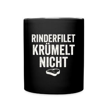 Rinderfilet Krümelt Nicht Lustiges Fleisch - Tasse einfarbig - Schwarz - Vorne