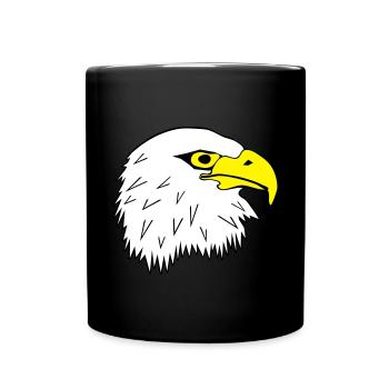 Pygargue à tête blanche tête d'aigle motif Eagl - Mug uni - noir - Devant