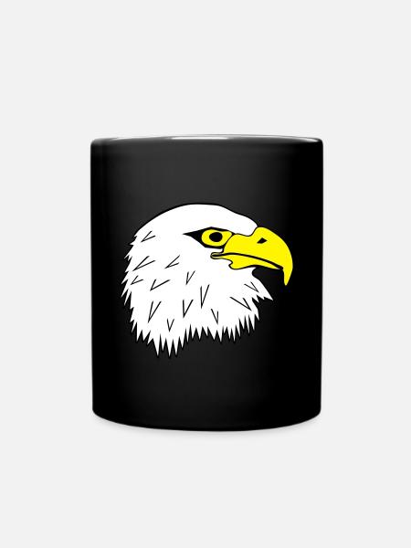 Weißkopfseeadler Adler eagl Kopf Motiv - Tasse einfarbig - Schwarz