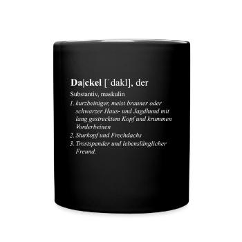 Dackel Duden - Tasse einfarbig - Schwarz - Vorne
