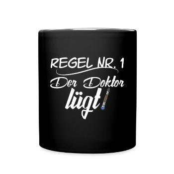 Regel Nr. 1 - Tasse einfarbig - Schwarz - Vorne