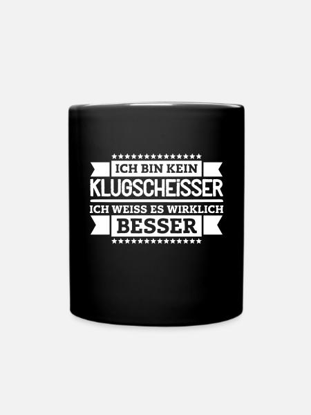 Funshirt Klugscheisser - Tasse einfarbig - Schwarz