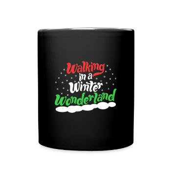Walking In A Winter Wonderland - Christmas Xmas - Full Colour Mug - black - Front