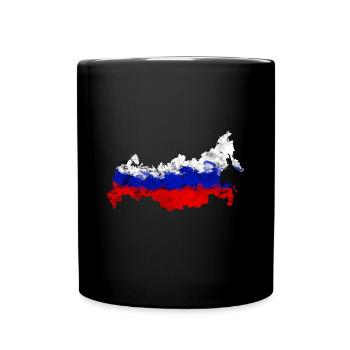RUSSLAND FLAGGE RUSSIA GRAFFITI LAND - Tasse einfarbig - Schwarz - Vorne
