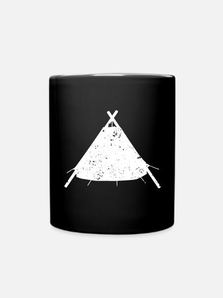 Kohte scout tent - Full Colour Mug - black