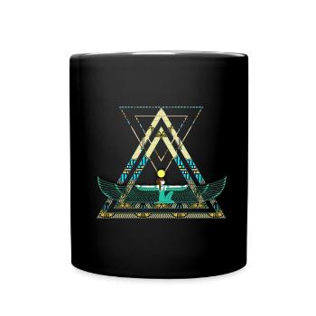 Geometrische Göttin Isis - Tasse einfarbig - Schwarz - Vorne