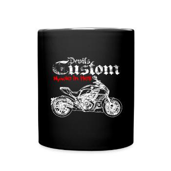 Diavel X Custom Biker Design Motorcycle - Full Colour Mug - black - Front