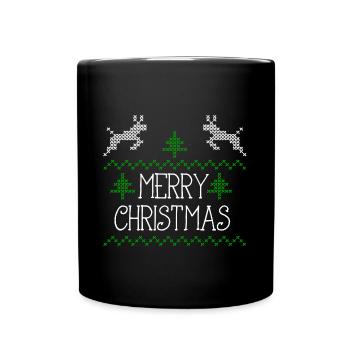 Merry Christmas design I - Tasse einfarbig - Schwarz - Vorne
