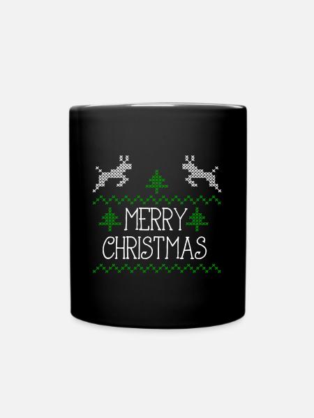 Merry Christmas design I - Tasse einfarbig - Schwarz