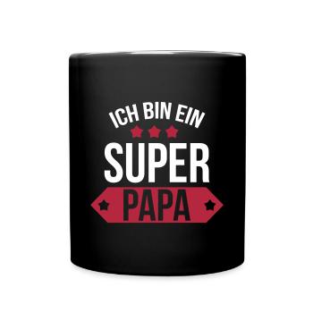 Ich bin ein Super Papa ! - Tasse einfarbig - Schwarz - Vorne