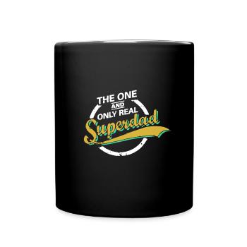 The One And Only Real Superdad Vater Vatertag Dad - Tasse einfarbig - Schwarz - Vorne
