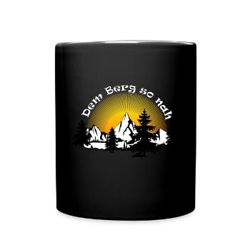 Dem Berg so nah - Tasse einfarbig - Schwarz - Vorne