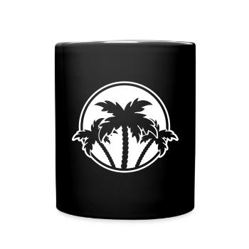 palmen icon kreis - Tasse einfarbig - Schwarz - Vorne