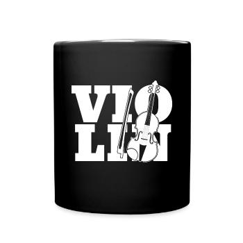 Violon violon violon joueur police - Mug uni - noir - Devant