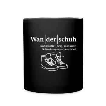 Wanderschuh Wandern - Tasse einfarbig - Schwarz - Vorne