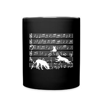 Music Teacher Note Musician Dog - Full Colour Mug - black - Front