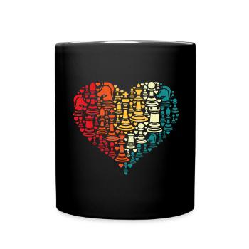 Schach - Tasse einfarbig - Schwarz - Vorne