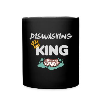 dishwasher man dishwashing king funny wa - Full Colour Mug - black - Front
